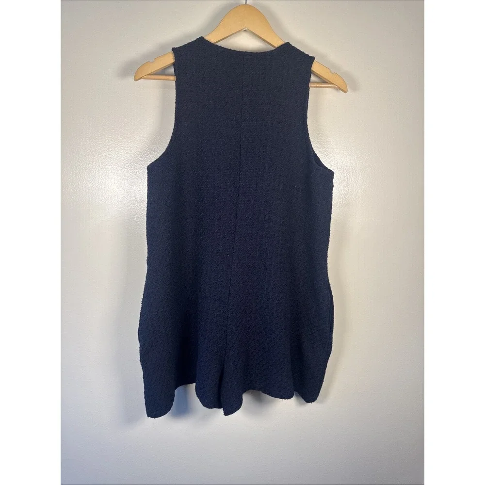 Pomander Place Tuckernuck Navy Blue Textured Myla Romper Women's Size XL